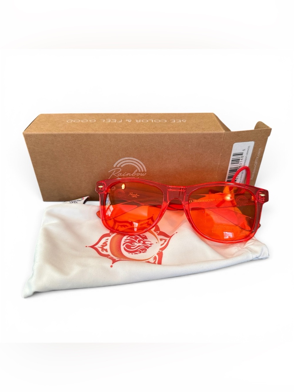 Rainbow Optx Translucent Orange Sunglasses - Picture 2 of 6